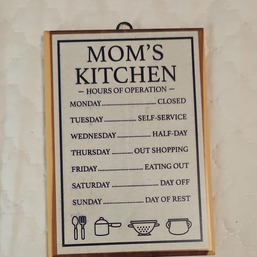 Wooden Kitchen Sign - Brown